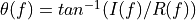 \theta(f) = tan^{-1}(I(f)/R(f))
