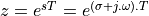 z = e^{sT} = e^{(\sigma + j.\omega).T}