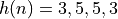 h(n) = {3, 5, 5, 3}