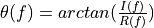 \theta(f) = arctan(\frac{I(f)}{R(f)})