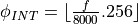 \phi_{INT} = \lfloor \frac{f}{8000}.256 \rfloor