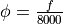\phi = \frac{f}{8000}