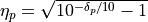 \eta_p = \sqrt{10^{- \delta_p / 10} - 1}